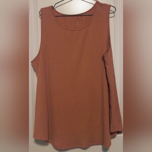 Ricki's Sleeveless Ribbed Tank Top in Coral